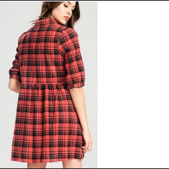 CLEARANCE- Oddi Embroidered Plaid Dress - Picture 2 of 3